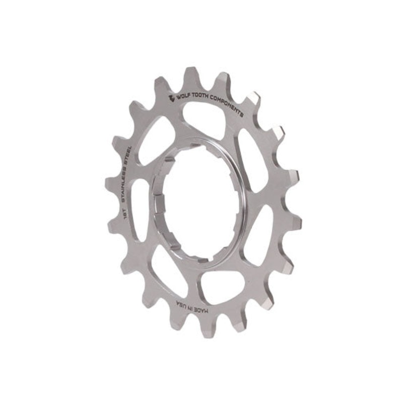 Wolf Tooth Single Speed Stainless Steel Cog – 18t Compatible 3/32″ Chains