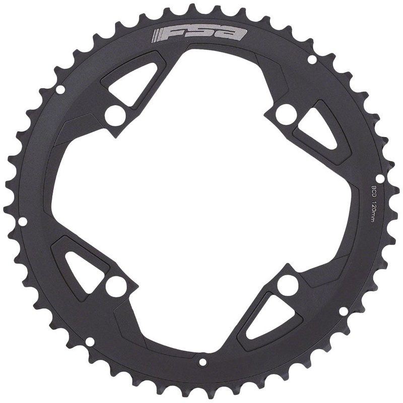 Full Speed Ahead Gossamer Pro ABS Road Chainring – 46t Outer Ring 120mm BCD 4-Bolt Aluminum N11 BLK