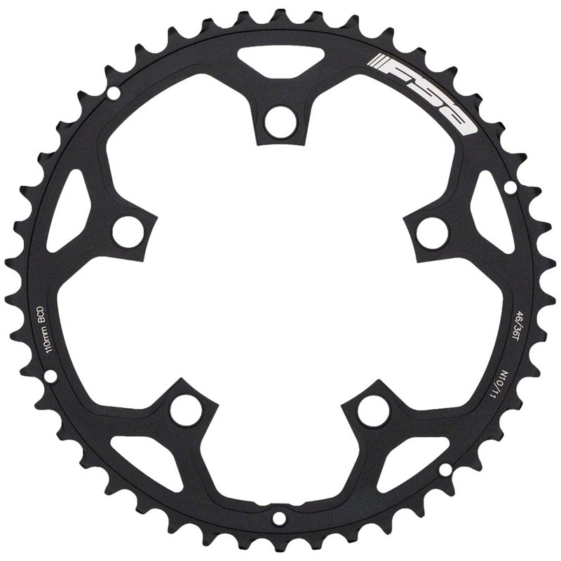 Full Speed Ahead Tempo Pro Road Chainring – 46t 110mm BCD 5-Bolt Steel 8/9/10/11-Speed BLK