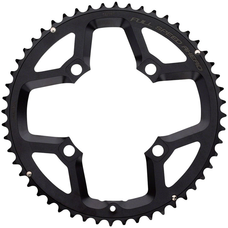 Full Speed Ahead Super ABS Road Chainring – 53t 110 BCD 4-Bolt Aluminum N10/N11 BLK