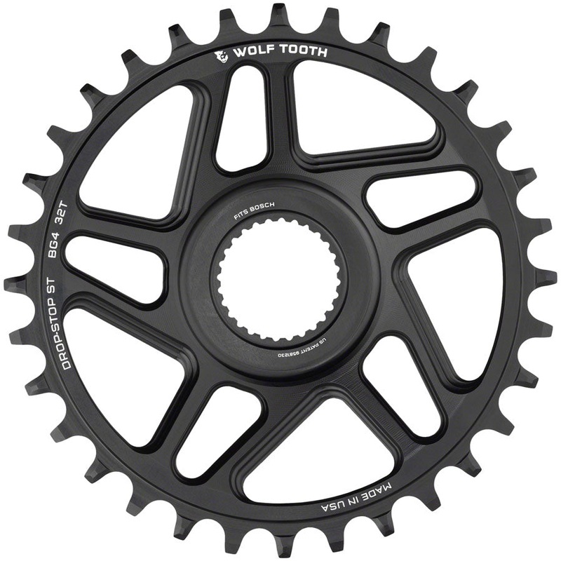 Wolf Tooth Bosch Gen 4 Direct Mount Chainring – Drop-Stop ST 32T Black