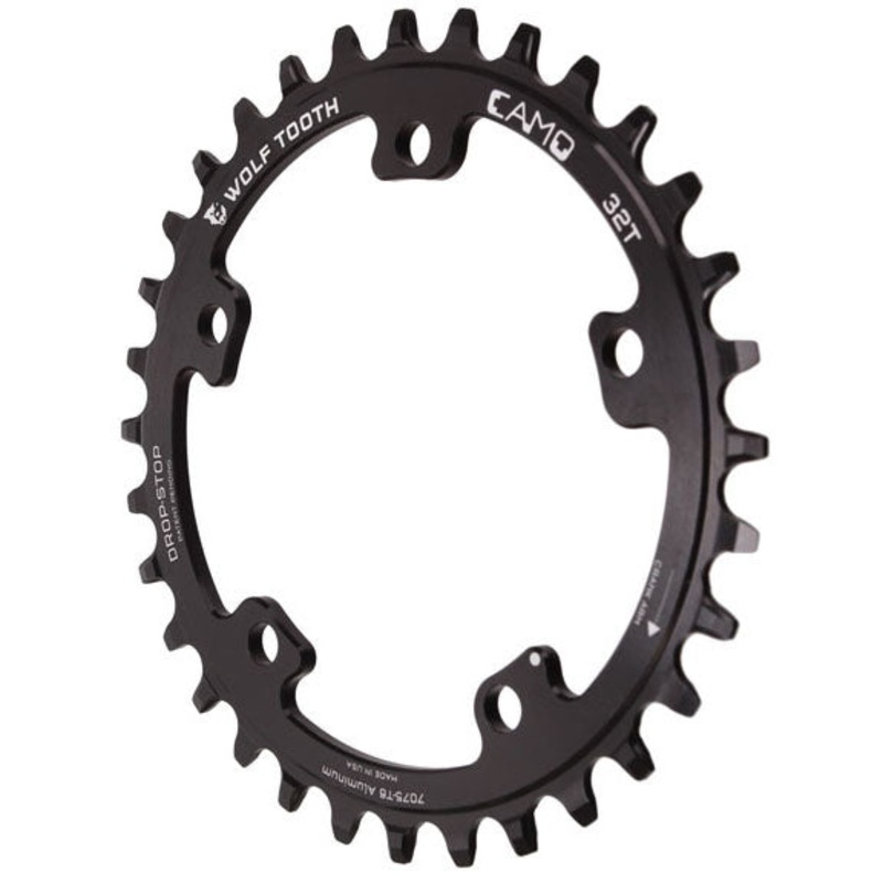 Wolf Tooth CAMO Aluminum Chainring – 30t Wolf Tooth CAMO Mount Drop-Stop B BLK