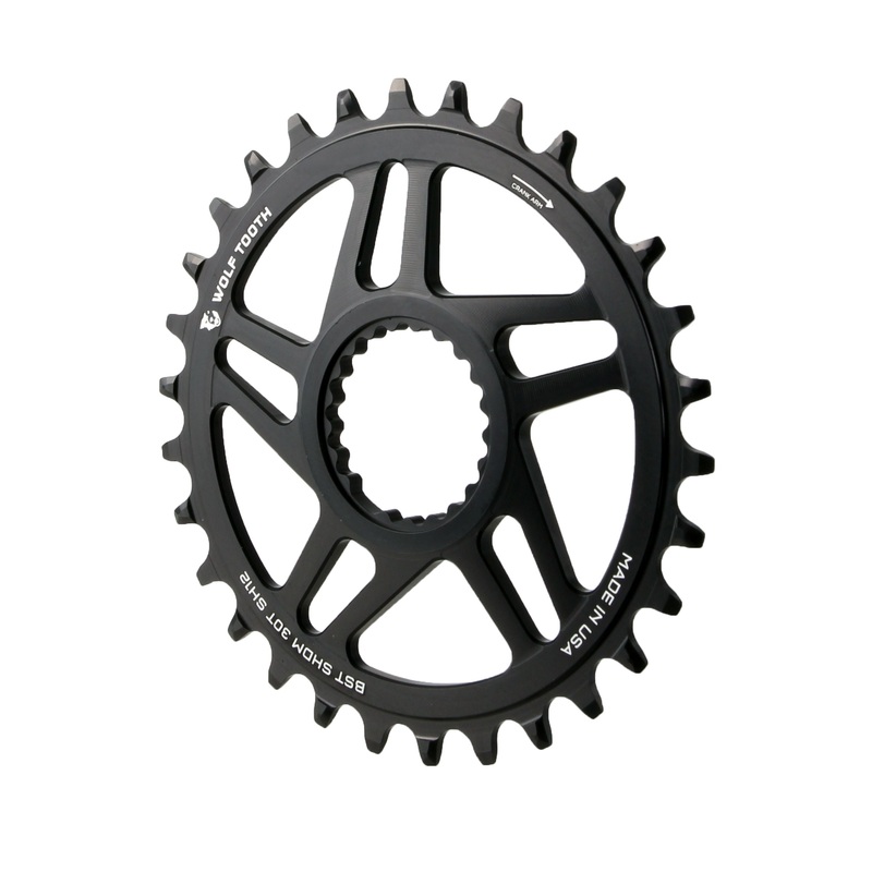 Wolf Tooth Direct Mount Chainring – 30t Shimano Direct Mount For Boost Cranks 3mm Offset Requires 12-Speed Hyperglide+ Chain BLK