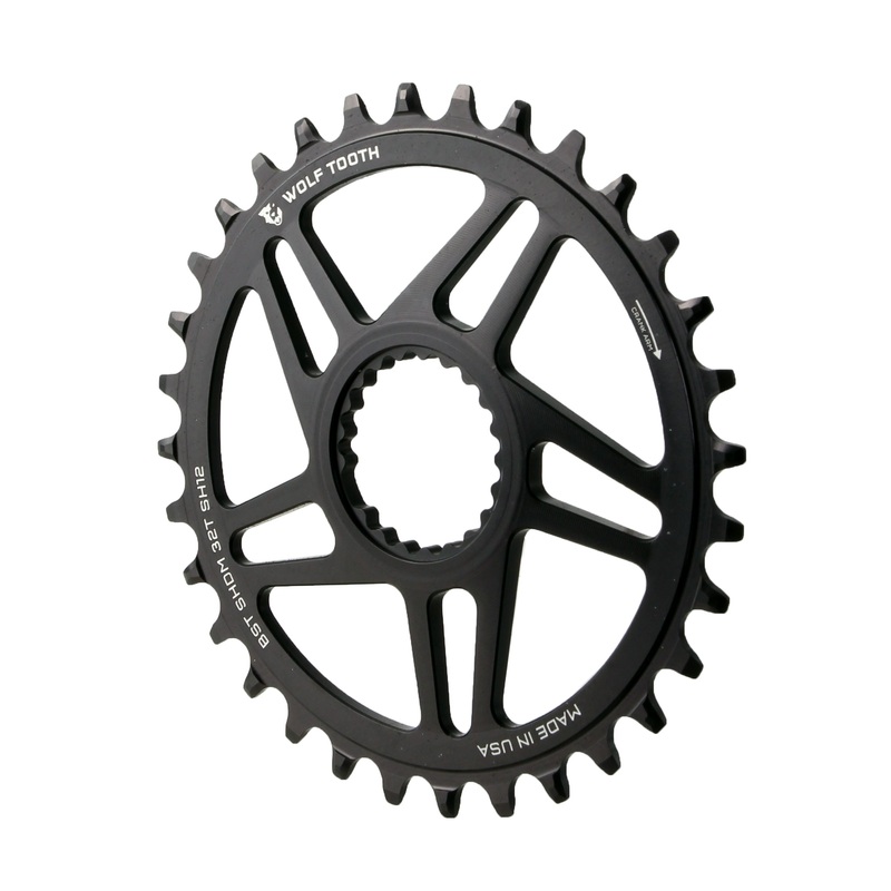 Wolf Tooth Direct Mount Chainring – 32t Shimano Direct Mount For Boost Cranks 3mm Offset Requires 12-Speed Hyperglide+ Chain BLK