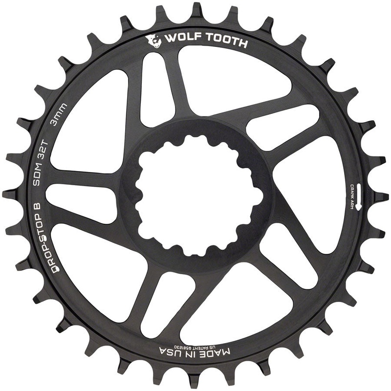 Wolf Tooth Direct Mount Chainring – 36t SRAM Direct Mount Drop-Stop B For SRAM 3-Bolt Boost Cranks 3mm Offset BLK
