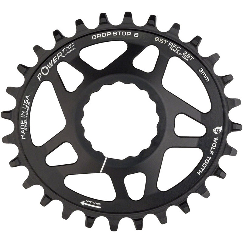 Wolf Tooth Elliptical Direct Mount Chainring – 28t RaceFace/Easton CINCH Direct Mount Drop-Stop B For Boost Cranks 3mm Offset BLK