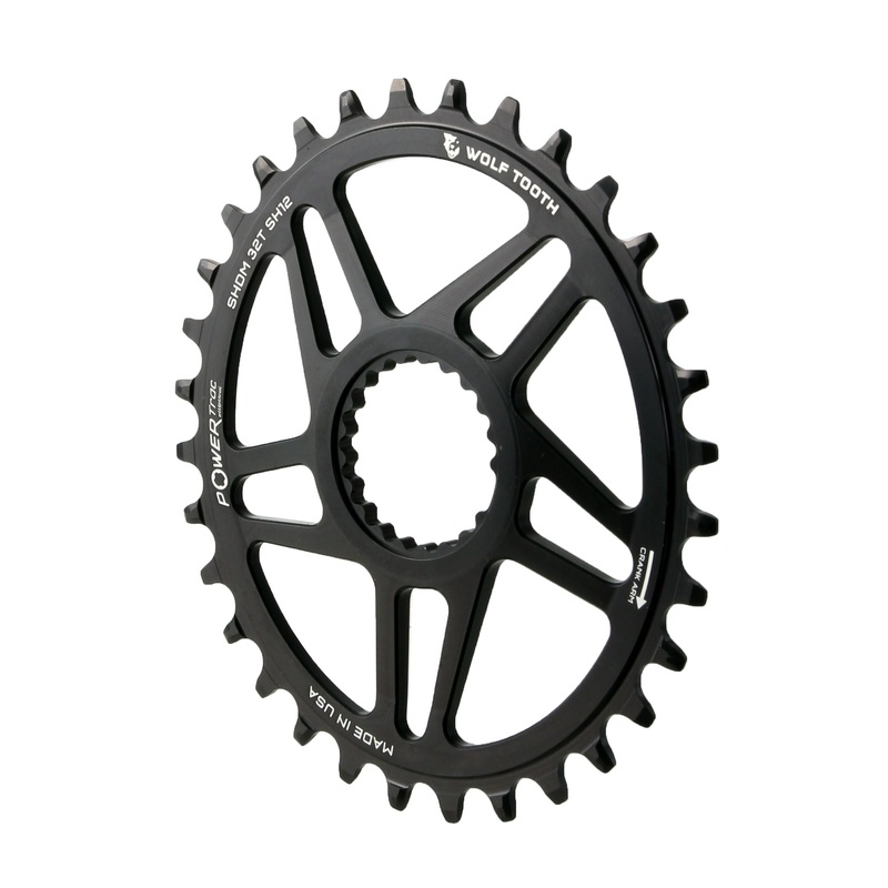 Wolf Tooth Elliptical Direct Mount Chainring – 32t Shimano Direct Mount Boost 3mm Offset Requires 12-Speed Hyperglide+ Chain BLK