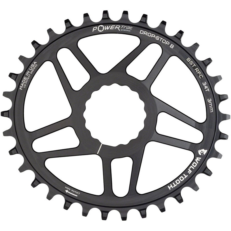 Wolf Tooth Elliptical Direct Mount Chainring – 34t RaceFace/Easton CINCH Direct Mount Drop-Stop B For Boost Cranks 3mm Offset BLK