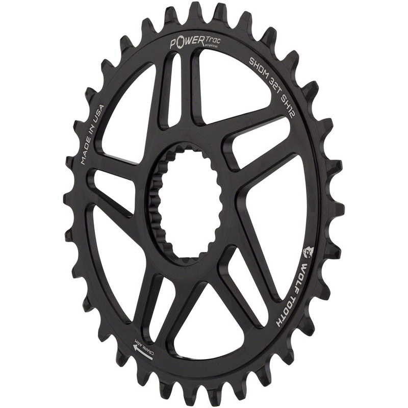 Wolf Tooth Elliptical Direct Mount Chainring – 34t Shimano Direct Mount Boost 3mm Offset Requires 12-Speed Hyperglide+ Chain BLK