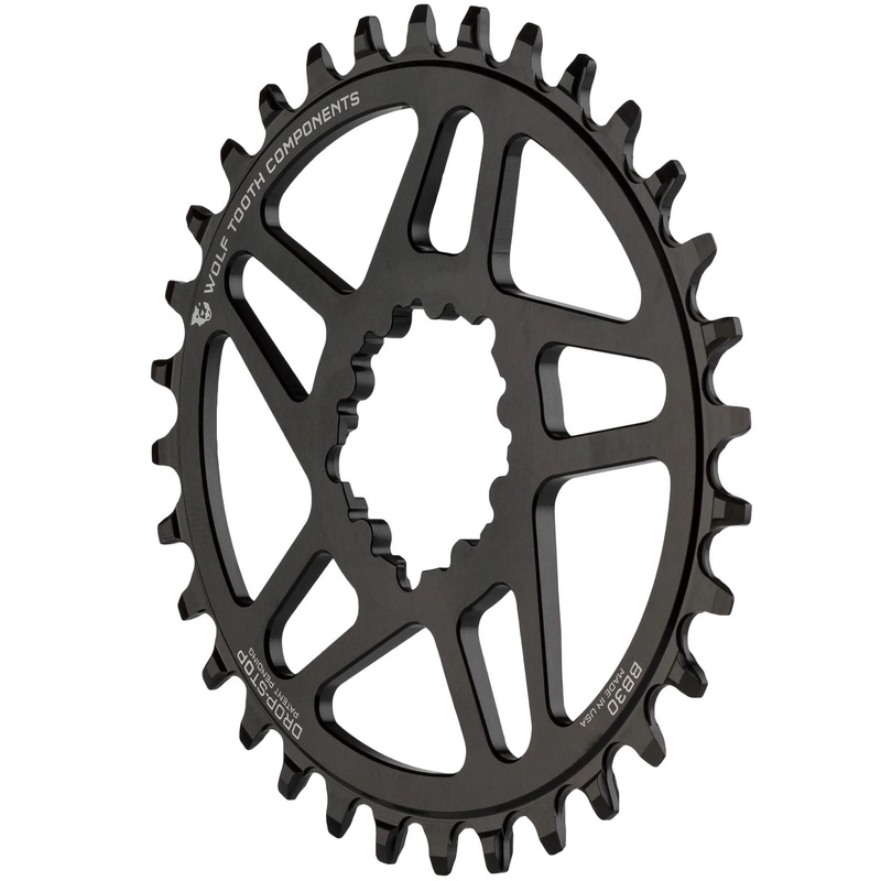 Wolf Tooth Direct Mount Chainring – 34t SRAM Direct Mount For SRAM 3-Bolt Boost Requires 12-Speed Hyperglide+ Chain BLK