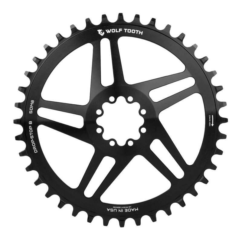 Wolf Tooth Direct Mount Chainring – 42t SRAM Direct Mount Drop-Stop B For SRAM 8-Bolt Cranksets 6mm Offset BLK