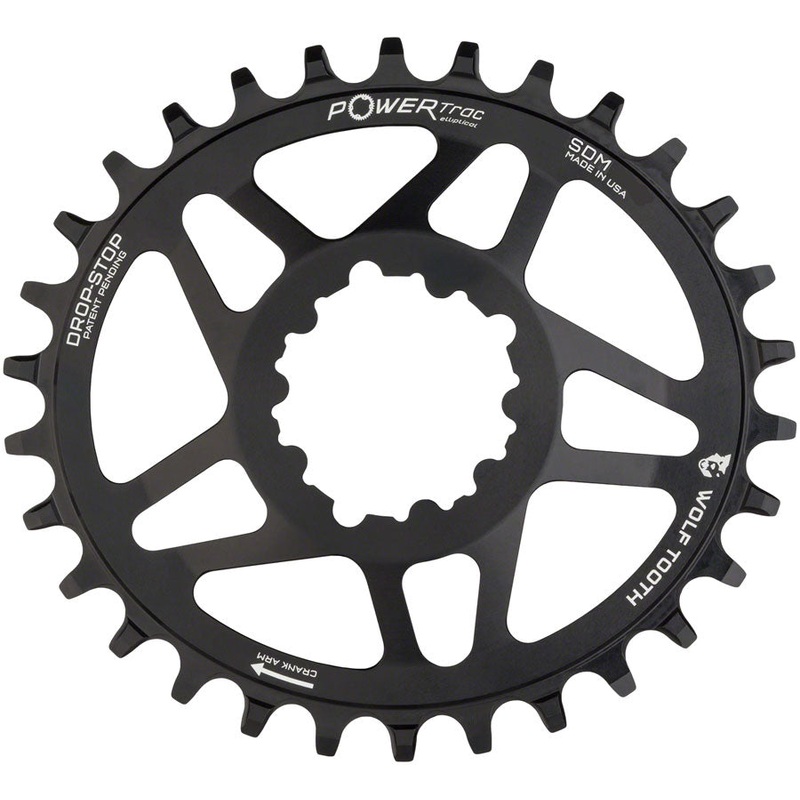 Wolf Tooth Elliptical Direct Mount Chainring – 28t SRAM Direct Mount Drop-Stop For SRAM 3-Bolt Cranksets 6mm Offset BLK