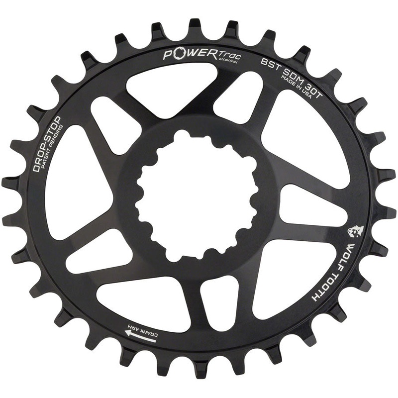 Wolf Tooth Elliptical Direct Mount Chainring – 30t SRAM Direct Mount Drop-Stop A For SRAM 3-Bolt Boost Cranksets 3mm Offset BLK