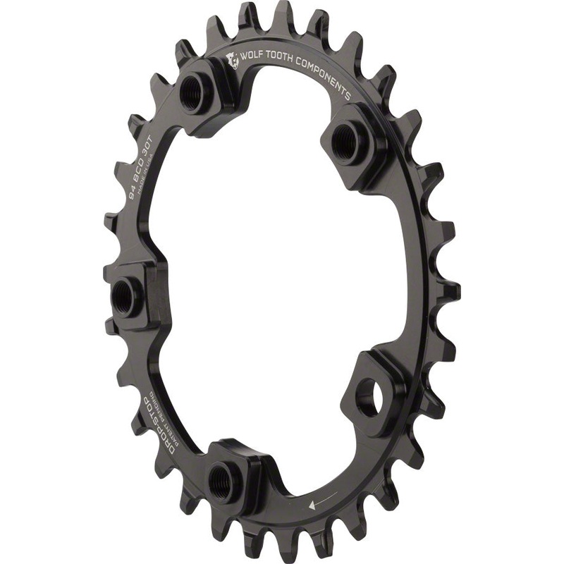 Wolf Tooth 94 BCD Chainring – 30t 94 BCD 5-Bolt Drop-Stop Black