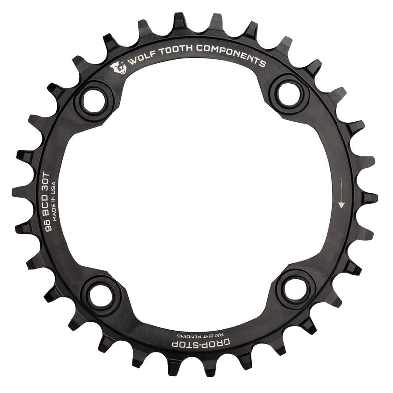 Wolf Tooth 96 Symmetrical BCD Chainring – 32t 96 BCD 4-Bolt Drop-Stop For Shimano Cranks BLK