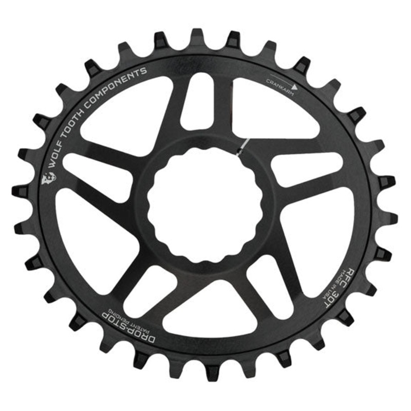 Wolf Tooth Elliptical Direct Mount Chainring – 30t RaceFace/Easton CINCH Direct Mount Drop-Stop 6mm Offset BLK