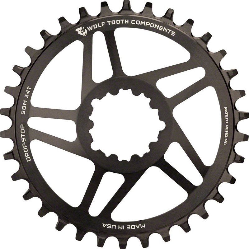 Wolf Tooth Direct Mount Chainring – 26t SRAM Direct Mount Drop-Stop A For SRAM 3-Bolt Cranksets 6mm Offset BLK