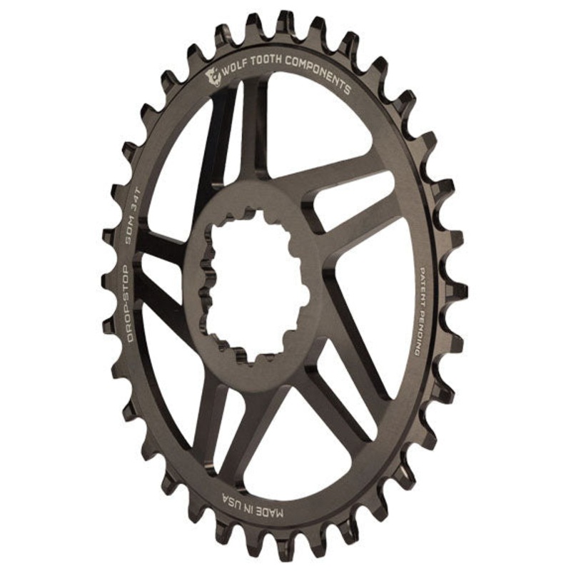 Wolf Tooth Direct Mount Chainring – 28t SRAM Direct Mount Drop-Stop A For SRAM 3-Bolt Cranksets 6mm Offset BLK