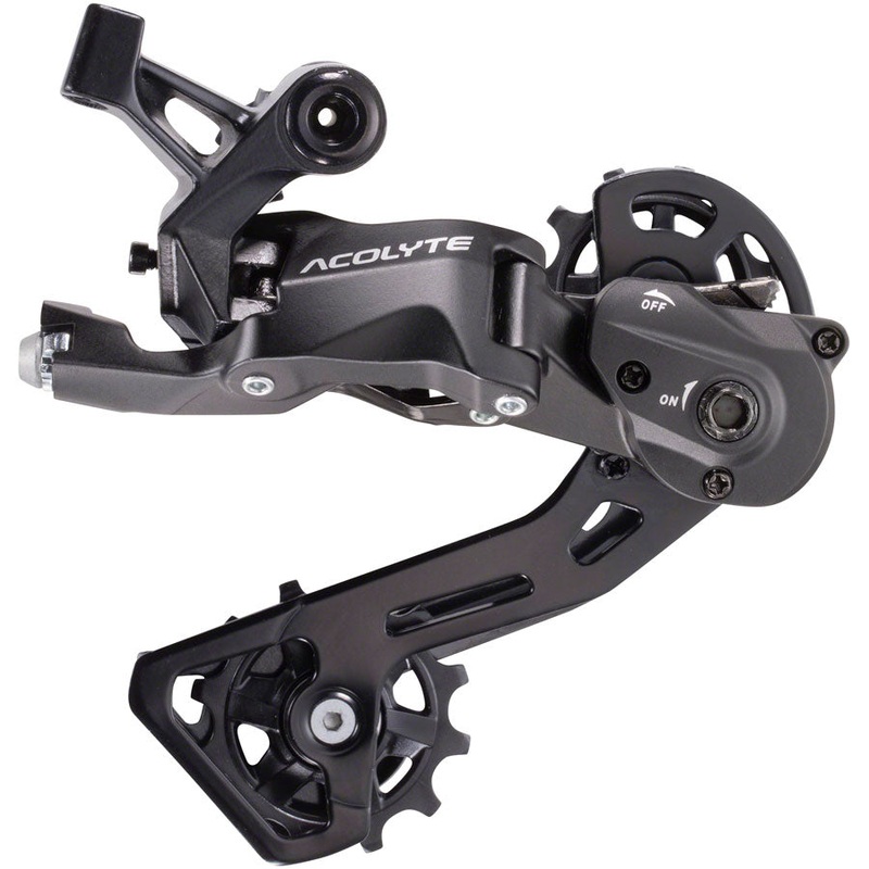 microSHIFT Acolyte SpringLock Rear Derailleur – 8 Speed Medium Cage BLK SpringLock Chain Retention