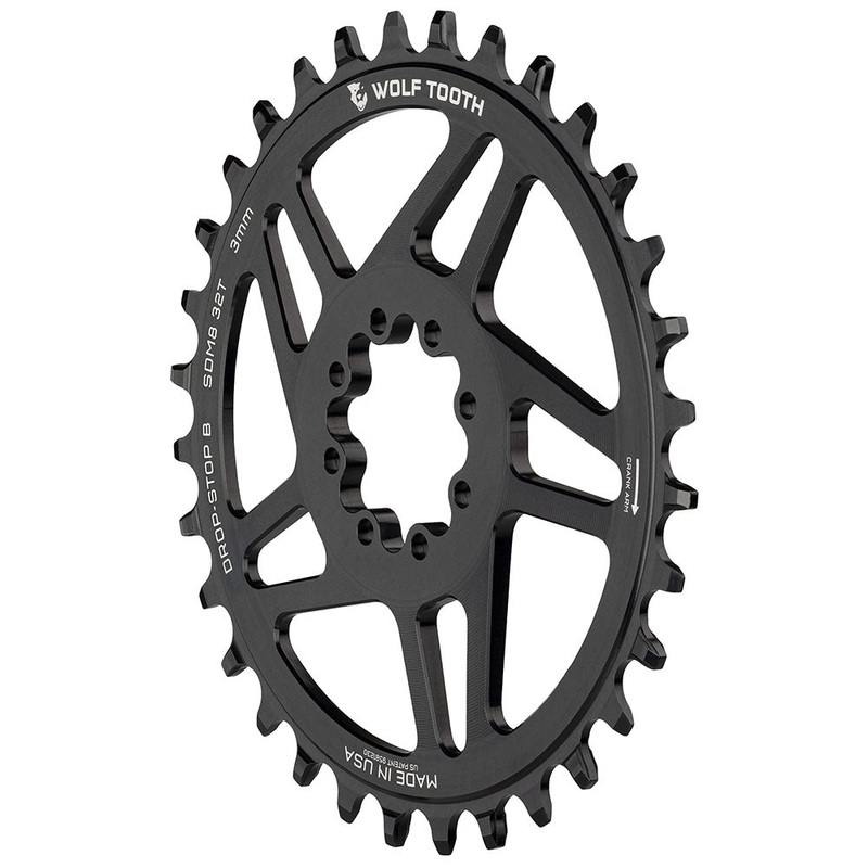 Wolf Tooth Direct Mount Chainring – 36t SRAM Direct Mount Drop-Stop B For SRAM 8-Bolt Cranksets 3mm Offset BLK
