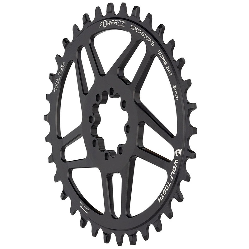 Wolf Tooth Elliptical Direct Mount Chainring – 32t SRAM Direct Mount Drop-Stop B For SRAM 8-Bolt Cranksets 3mm Offset BLK