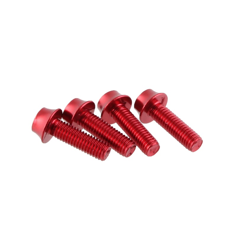 Wolf Tooth Water Bottle Cage Bolts – Set/4 Aluminum Red