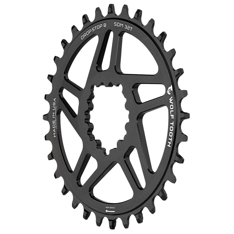 Wolf Tooth Direct Mount Chainring – 32t SRAM Direct Mount Drop-Stop B For BB30 Short Spindle Cranksets 0mm Offset BLK