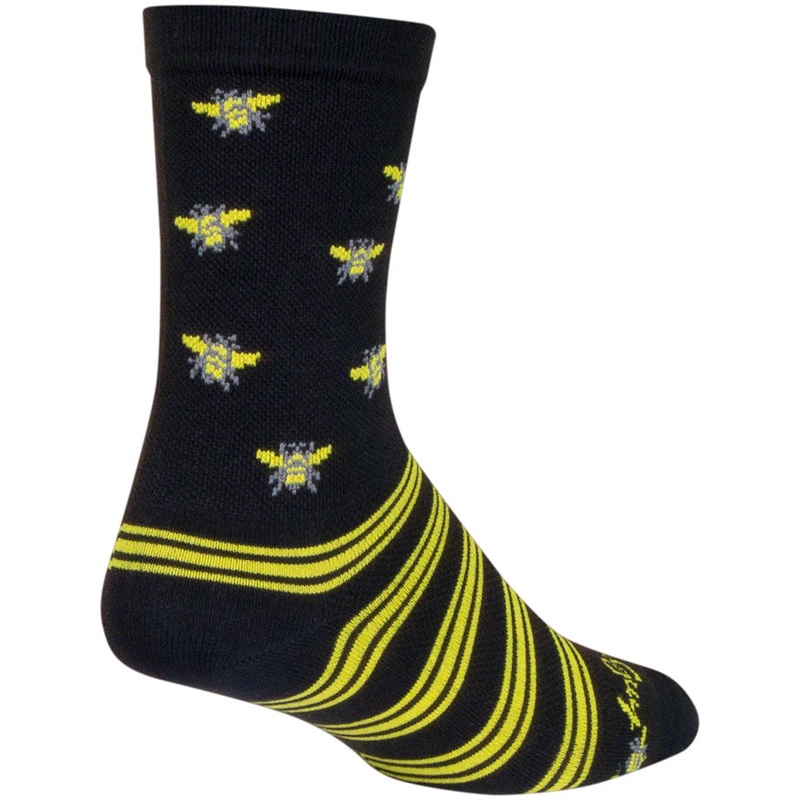 SockGuy Buzz Crew Socks – 6″ Black/Yellow Large/X-Large