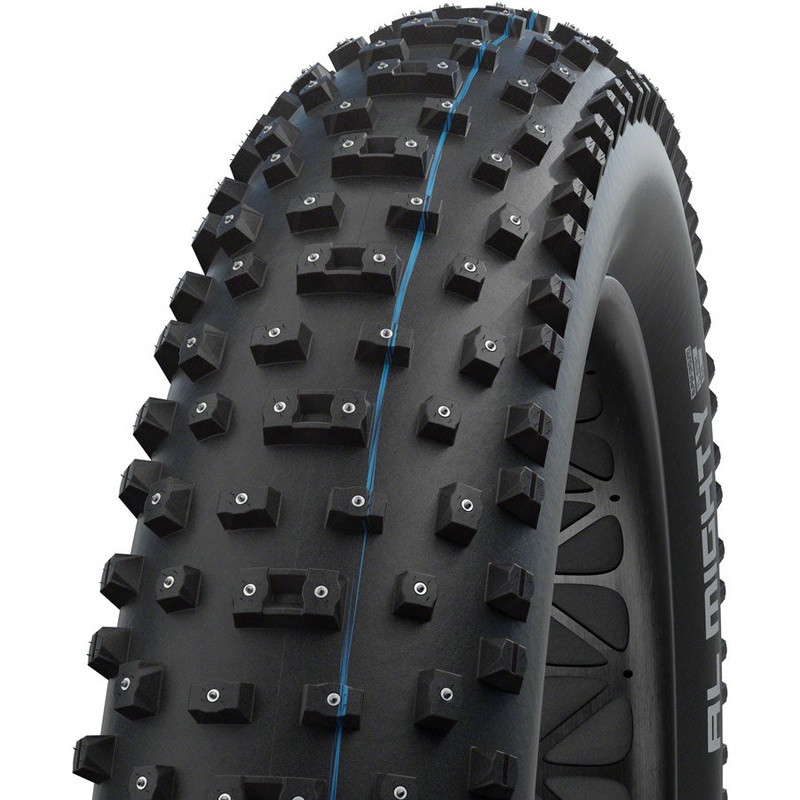 Schwalbe Al Mighty Tire – 26 x 4.8″ Tubeless Folding BLK Evolution Line Addix Speed Grip Super Ground E-25 Studded