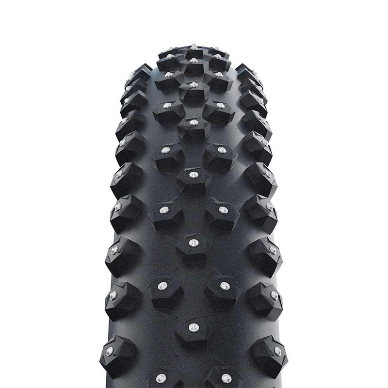 Schwalbe Ice Spiker Pro Tire – 27.5 x 2.6 Tubeless Folding BLK Performance RaceGuard Double Defense 344 Aluminum Studs