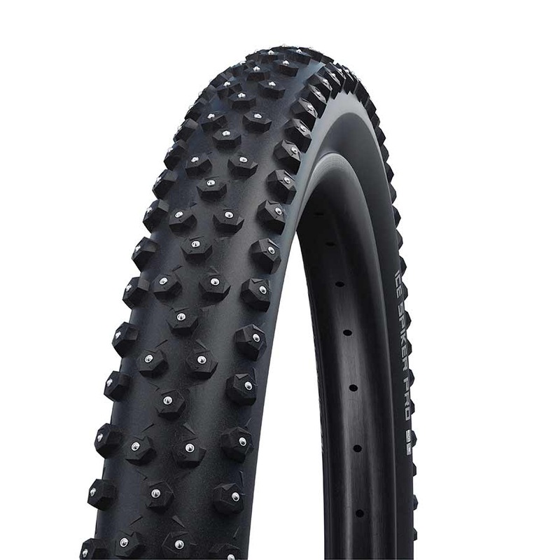 Schwalbe Ice Spiker Pro Tire – 29 x 2.25 Tubeless Folding BLK Performance RaceGuard Double Defense 402 Aluminum Studs