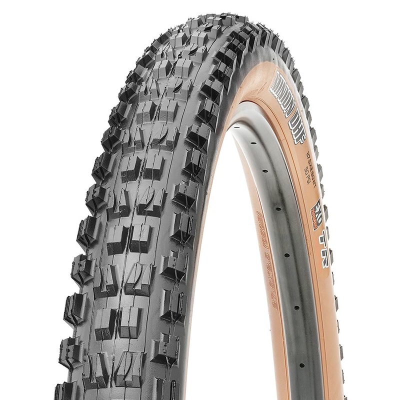 Maxxis Minion DHF Tire – 27.5 x 2.5 Tubeless Folding BLK/Dark Tan DualEXO Wide Trail