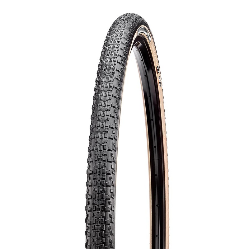 Maxxis Rambler Tire – 700 x 38 Tubeless Folding Black/Dark Tan Dual EXO
