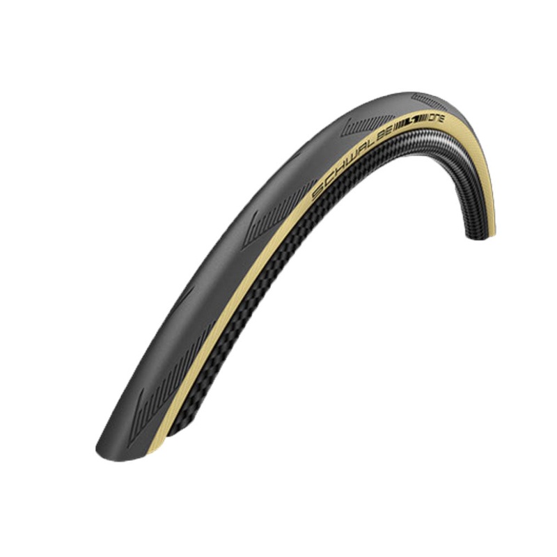 Schwalbe One Tire – 700 x 25 Tubeless Folding BLK/Tan Performance Line RaceGuard Addix