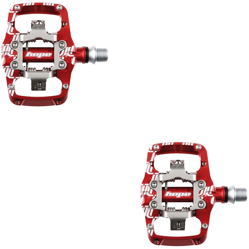 Hope Union TC Pedals – Dual Sided Clipless with Platform 9/16″ Red