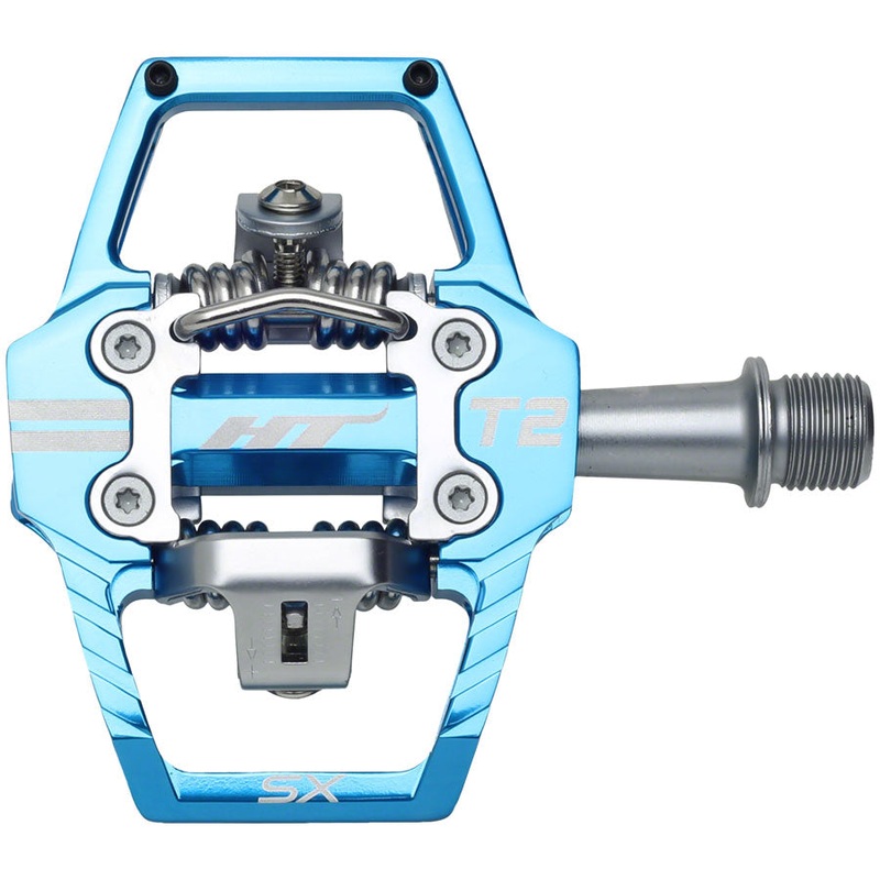 HT Components T2-SX Pedals – Dual Sided Clipless Platform Aluminum 9/16″ Marine Blue