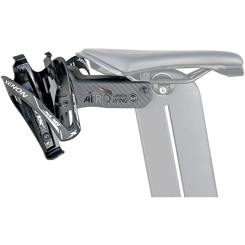 Xlab Aero Carbon Wing Behind Saddle Water Bottle Cage Mount – Includes 2 Xenon Cages