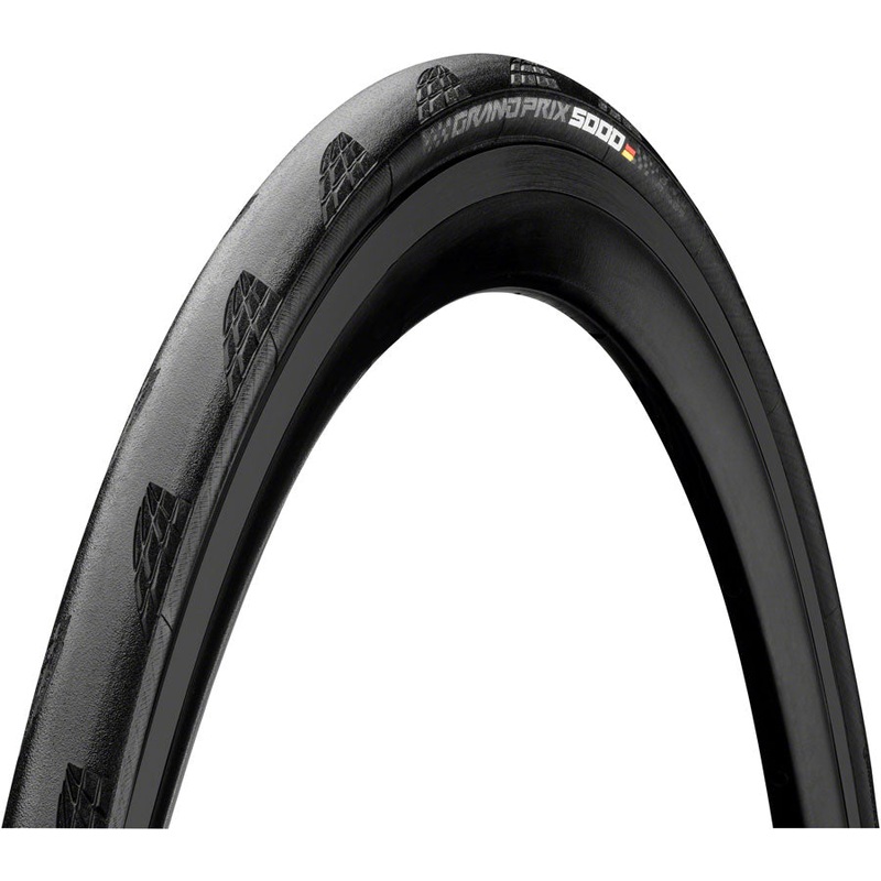 Continental Grand Prix 5000 Tire – 700 x 23 Clincher Folding BLK BLKChili Vectran Breaker LazerGrip ACT