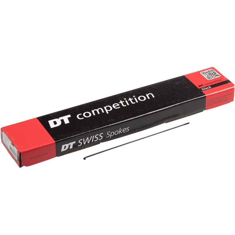 DT Swiss Competition Spoke: 2.0/1.8/2.0mm 185mm J-bend Black Box of 100