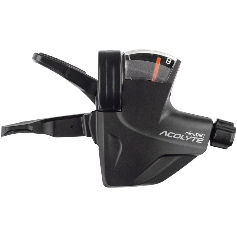 microSHIFT Acolyte Quick Trigger Pro Right Shifter – 1×8 Speed Gear Indicator BLK Acolyte Compatible Only