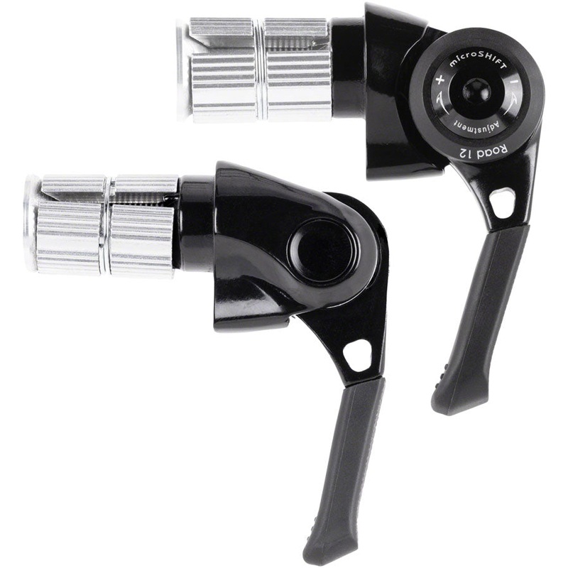 microSHIFT BS-A12 Bar End Road Shifter Set – 2x 12-Speed Shimano 12-Speed Road Compatible BLK