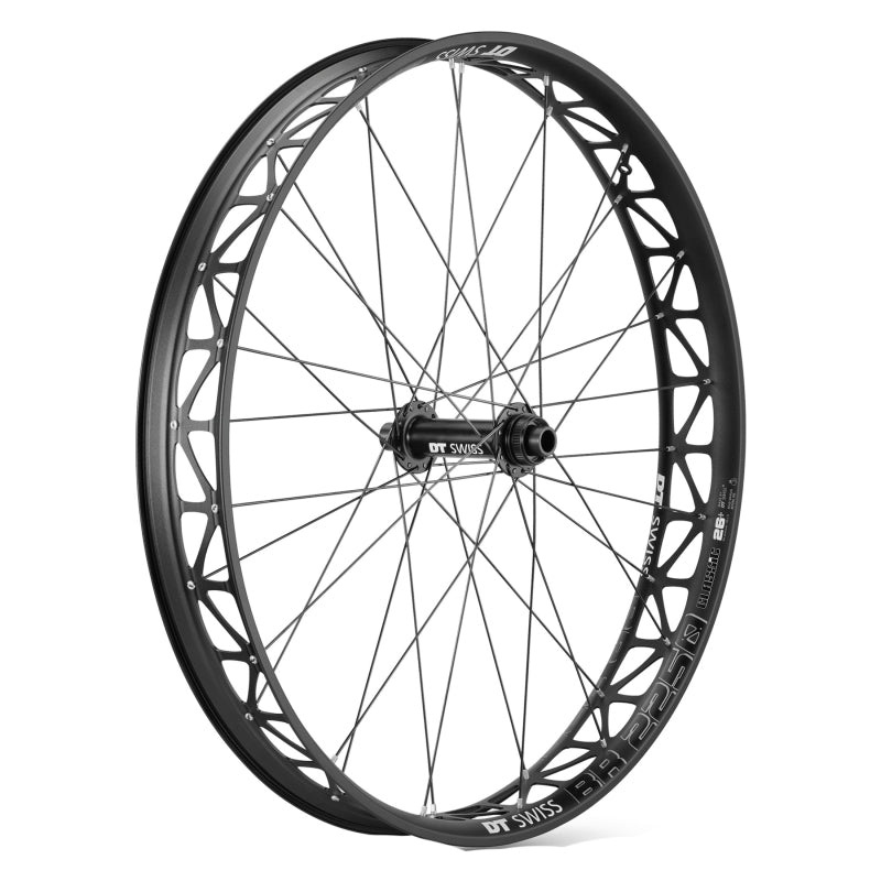 DT Swiss Big Ride Front Wheel – 26″ 15 x 150mm Center-Lock BLK/White Clincher