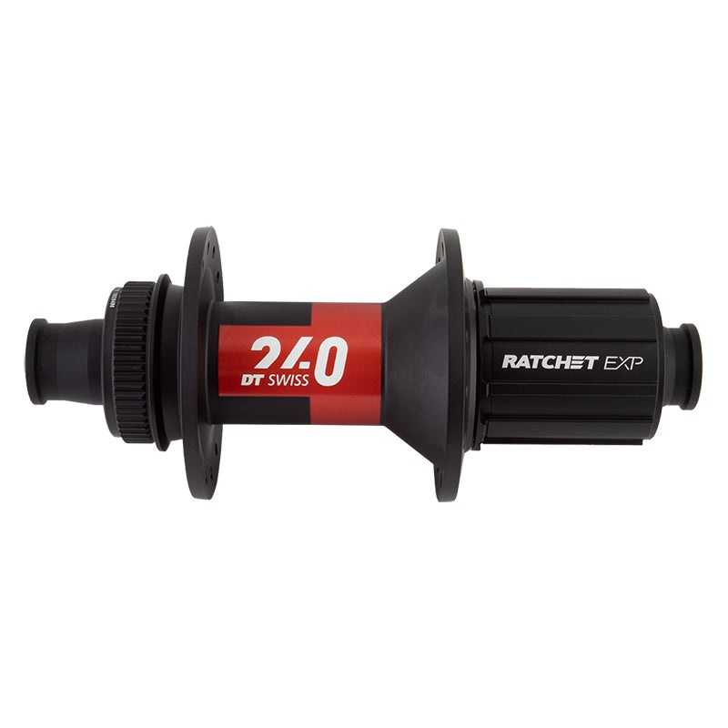 DT Swiss 240 EXP Rear Hub – 12 x 142mm Center-Lock HG 11 Road BLK/Red 28H 36pt