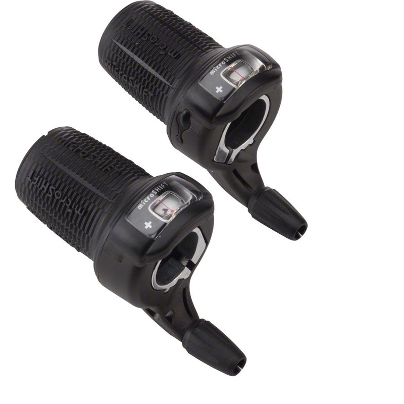 microSHIFT DS85 Twist Shifter Set 8-Speed Triple Optical Gear Indicator Shimano Compatible
