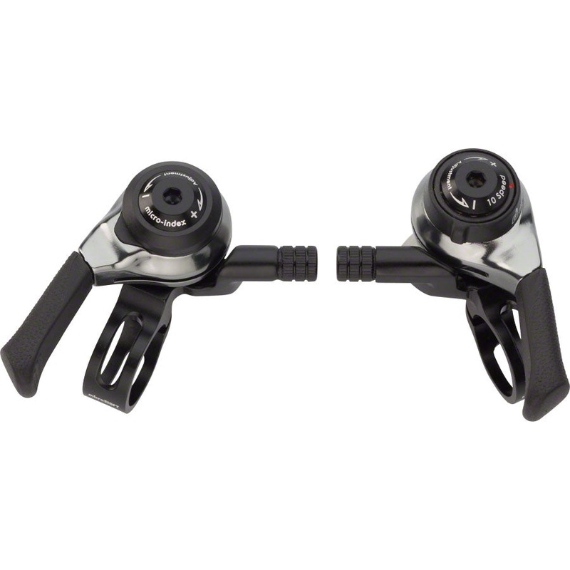 microSHIFT Thumb Shifter Set 10-Speed Mountain Double/Triple Shimano DynaSys Compatible BLK