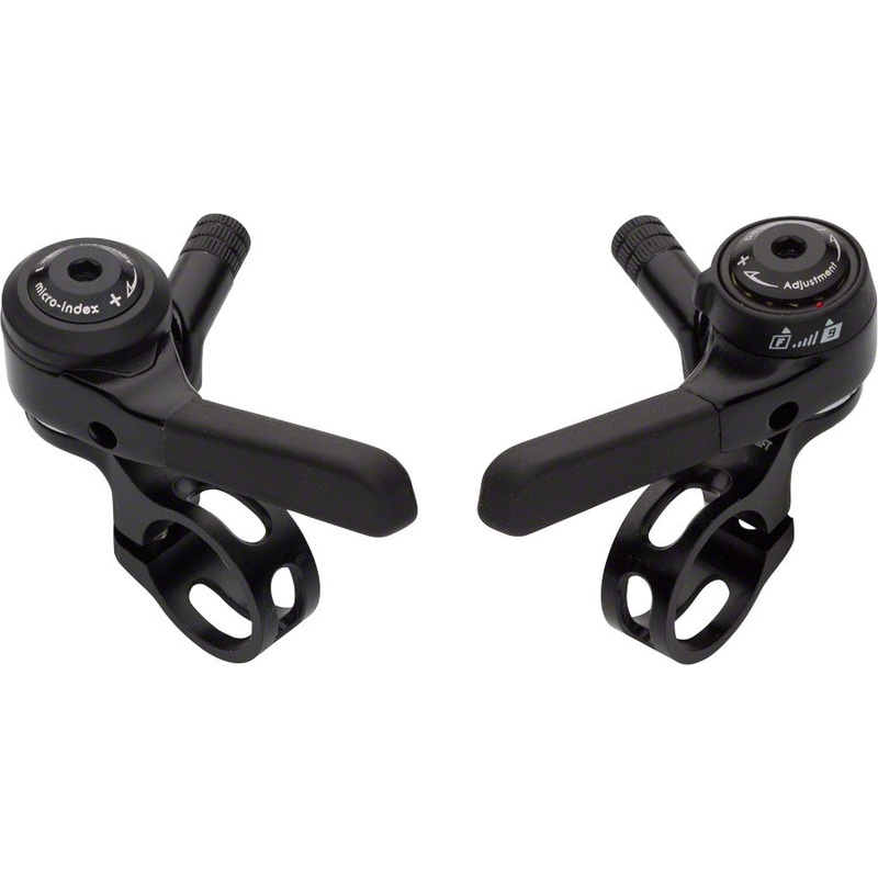 microSHIFT Thumb Shifter Set 9-Speed Double/Triple Shimano Compatible Black