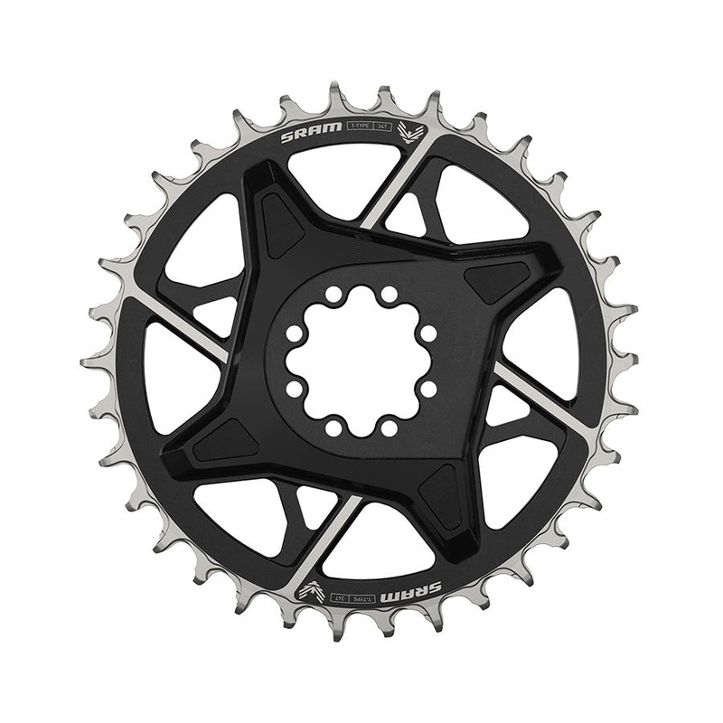 SRAM X0 Eagle T-Type Direct Mount Chainring – 34t 12-Speed 8-Bolt Direct Mount 3mm Offset Aluminum BLK D1