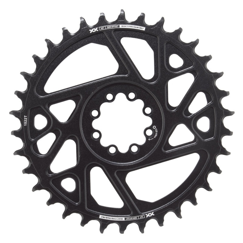 SRAM XX Eagle T-Type Direct Mount Chainring – 34t 12-Speed 8-Bolt Direct Mount 3mm Offset Aluminum BLK D1