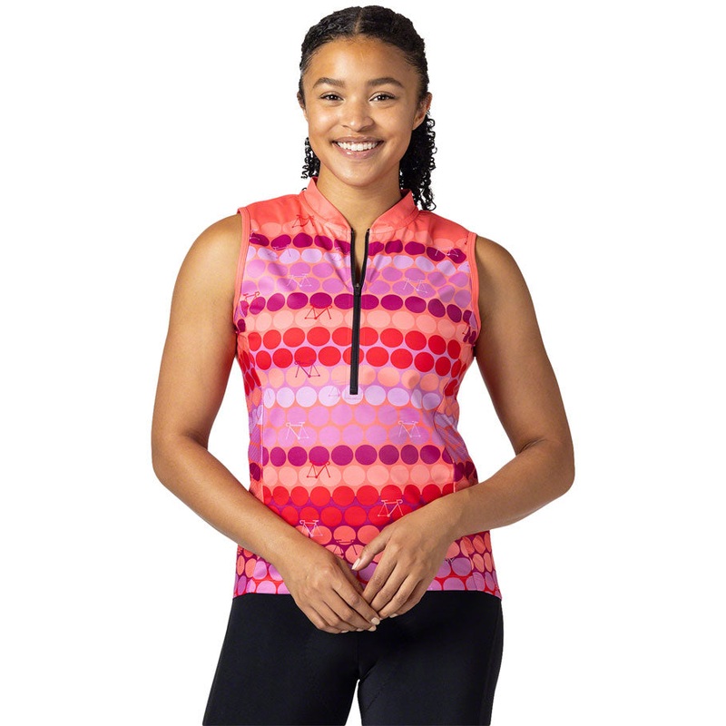 Terry Breakaway Mesh Sleeveless Jersey – Pink Dot Large