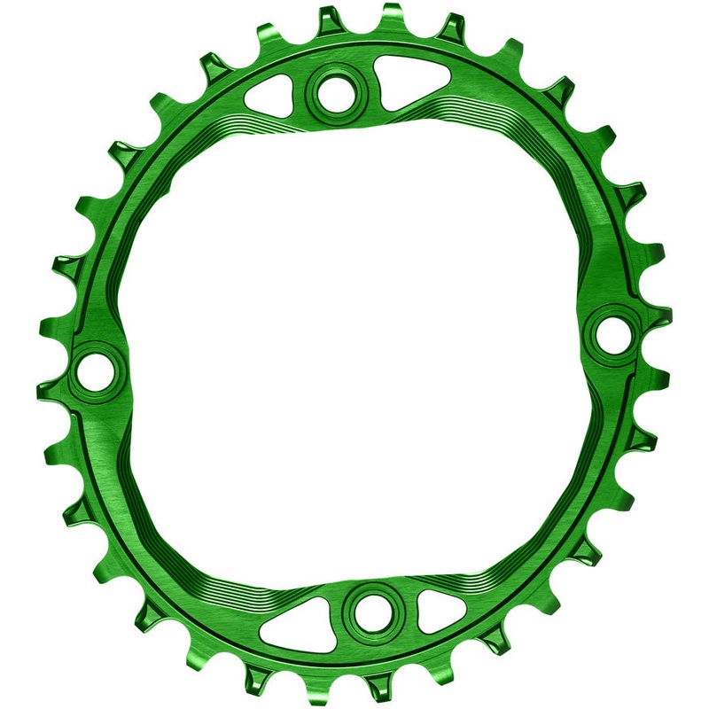 absoluteBLACK Oval 104 BCD Chainring – 32t 104 BCD 4-Bolt Narrow-Wide Green